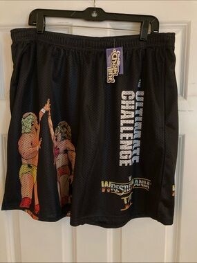 Hulk Hogan WrestleMania VI Ultimate Challenge Black Athletic Mesh Shorts